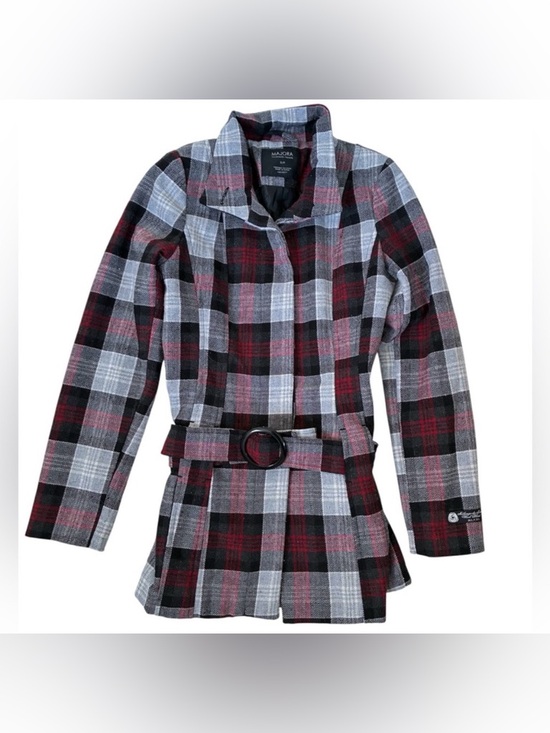 Majora Jackets & Blazers - PLAID WOOL BLEND PEA COAT MAJORA